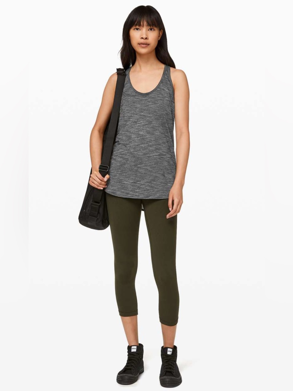 LuluLemon Essential Tank Heathered Black Size 10